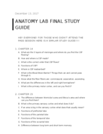 Anatomy Final Study Guide