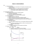 CHEM 105 Week 8 - Chemical Equilibrium