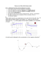 Physics 131 Final Exam Study Guide