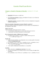 Genetics Final Exam Review!