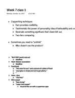 Creative concepts and strategies week 5 class notes