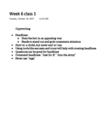 Creative concepts and strategies week 6 class notes