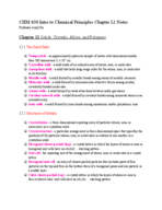 Chemistry 030 Chapter 12 Notes