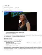 Week 1 Notes + Reading Notes