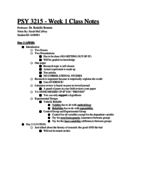 PSY 3215 - Week 1 Class Notes