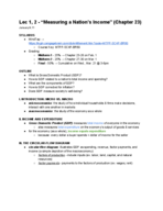 Lecture 1, 2 - "Measuring a Nation’s Income" (Chapter 23)