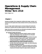 Operations & Supply Chain Management