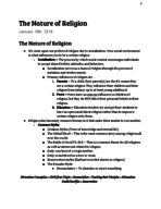1/19/18 The Nature of Religion