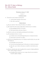 Biology 102-75 Week 2 Notes