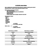 CLCS 233 Notes (Week 1 and 2)