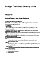 Ch. 31 Animal Tissues and Organ Systems 