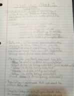Statistics 201, Week 1 Class Notes
