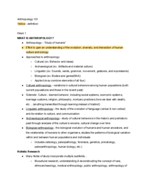 Intro to Anthropology, Week 4