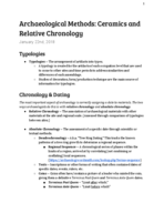 1/22/18 Cermaics and Relative Chronology