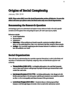 1/24/18 Origins of Social Complexity