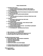COMM 1000 Intro to Speech; 1-18-18 Notes