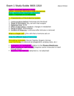 Exam 1 Study Guide for BIOS 1310