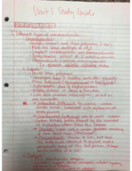 BIO 183: Intro to Cell and Microbiology - Study Guide for Unit 1