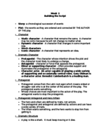 THE 112: Class Lecture Notes Week 3 (Story vs. Plot)