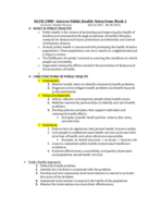 HLTH 2000 - Intro to Public Health - Notes from Week1