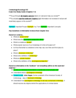 Criminology/Sociology 012 Exam One Study Guide