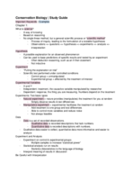 Fundamentals of Conservation Biology Exam 1 Study Guide