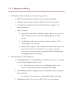 Ch. 5 Monetary Policy