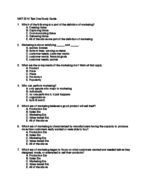 MKT 3010 Test One Study Guide