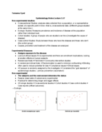 Epidemiology Notes of Lecture One