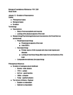 Study Guide for the first midterm of Biological Foundations of Behaviour - PSY 2301 