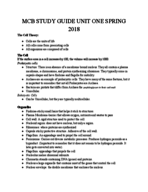 MCB 150 EXAM I STUDY GUIDE