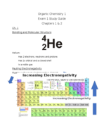 Organic Chemistry Exam 1 Study Guide