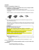 Biology 112 Honors Section - Week 3