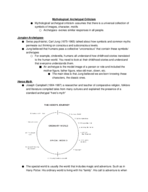 Class Notes 2: Mythological/ Archetypal Criticism 