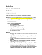 2/5/18 Final Judaism Notes