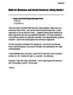 Study Guide for Exam I math