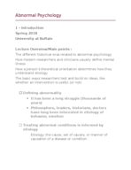 Abnormal Psychology Week 1 Notes