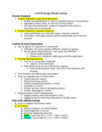Study Guide for Cell Biology