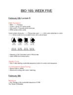 BIO 165, Week 5 Notes