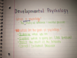 PSY 231-Developmental Psychology-Class Notes 1