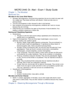 Micro 2440 Exam 1 Study Guide
