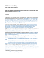 Conservation Biology Exam 1 Study Guide