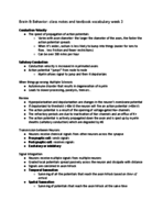Brain & Behavior notes week 3