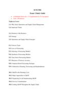 SCM 3301 Exam 1 Study Guide