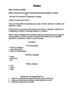 Diction Notes from Class FDENG-101