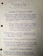 Statistics 201, Test 1 Study Guide