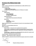 Eco 001 First Midterm Study Guide