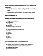 PSC 101: Intro to American Politics STUDY GUIDE FOR EXAM 1
