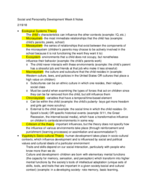 Social and Personality Development Week 6 Notes