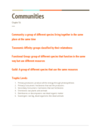 Biology, Chapter 56, Communities
